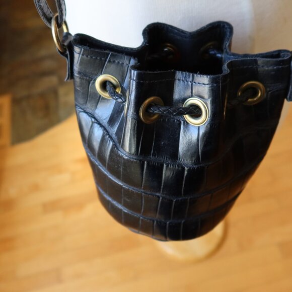 OOAK! Musick black crocodile bucket bag handmade by Meg Musick-Makely $600 - Picture 5 of 15
